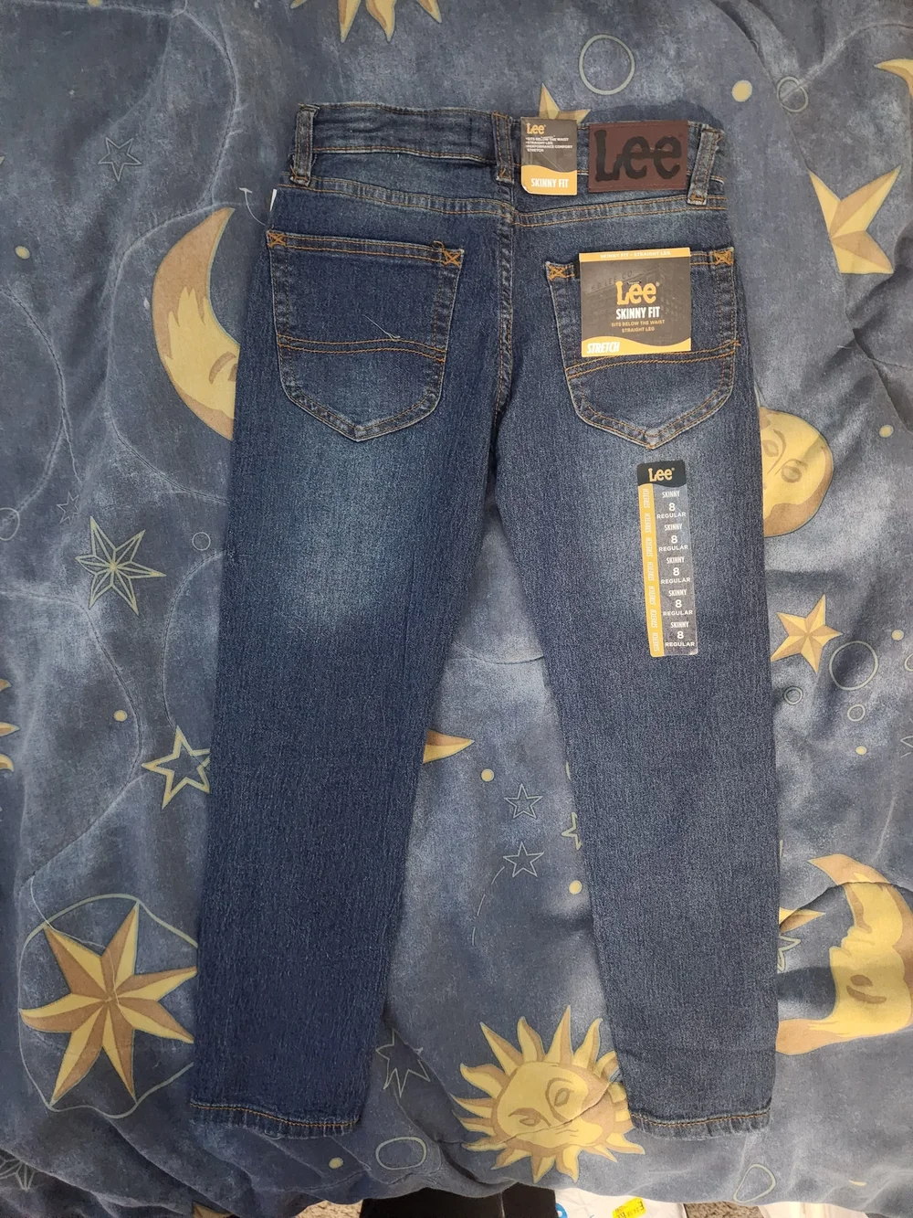 Lee Boys Blue Distressed Skinny Jeans